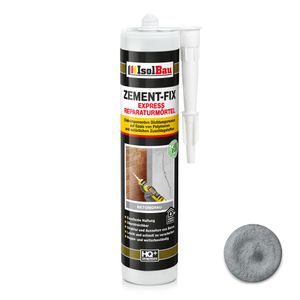 Isolbau Zement-Fix 1 x 300 ml Betongrau Express Reperaturmörtel - Dichtungsmasse für Fugen & Risse im Innen- & Außenbereich, Kartusche