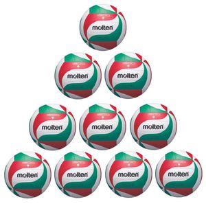 Molten Volleyball V5M1500 Trainingsball 10er Paket weiß grün rot Gr 5