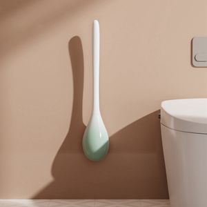 WC Bürste, Silikon Doppelseitiger Reinigungsbürstenkopf, Wandmontage/Stehen WC-Bürste, Toilettenbürste Set (Grün) winterbeauy