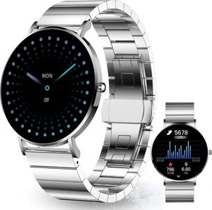 XCOAST SIONA 2 Minimalist Silver Smartwatch, 42 mm, AMOLED Display, Ultraflach, iOS und Android
