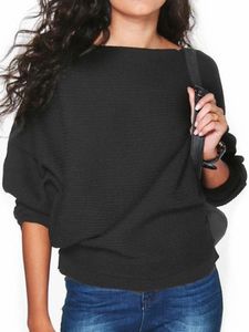Pullover Sweatshirts Damen Langarm Langkleid Feiertag Gegen Nacken Midi Kleider Lässig Solid Farbe, Farbe:Schwarz, Größe:2Xl