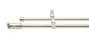Gardinenstange ausziehbar 2-Lauf edelstahl optik Ø 16/19 mm 120-230 cm Molino 