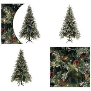 vidaXL Weihnachtsbaum mit Beleuchtung und Kiefernzapfen 195 cm PVC&PE - Künstlicher Weihnachtsbaum - Künstliche Weihnachtsbäume - Weihnachtsbaum Mit LED - Weihnachtsbaum Mit Beleuchtung