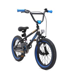 BIKESTAR Kinder Fahrrad ab 4 Jahre, 16 Zoll BMX Kinderrad, Schwarz & Blau