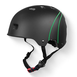 GOOFF Skate Fahrrad Helm - NTA 8776-er Zweirat Helm für Damen und Herren - Größe M (55 t/m 58 cm) - Schwarz mit Grün