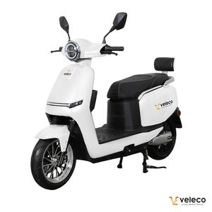 Veleco Sparky - Elektromoped - Lithium-Ionen-Akku - 2000W - 45 km/h - 3 Gänge - Straßenzulassung - 2-Sitzer - E-Scooter (Weiss)