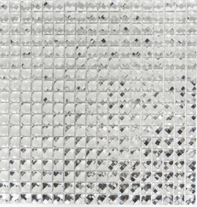 Mosaikfliese Transluzent kristall Glasmosaik Crystal Glitzer weiß MOS130-0204