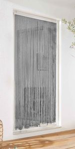 Seilvorhang Türvorhang HxB 200x90 cm Grau aus Baumwollseil für Insektenschutz und Privatsphäre - Einfache Installation und Verwendung, 2022610N
