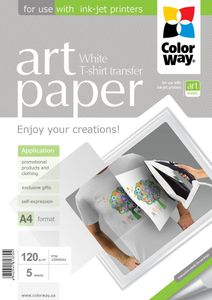 ColorWay Nažehľovací papier CW na svetlý textil 120g/m²,A4,5ks