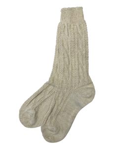 Trachten Shopper Socken mit Zopfmuster - Trachtenstrümpfe | Natur Größe: 39-42