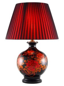 Fine Asianliving Chinesische Tischlampe Porzellan mit Lampenschirm E27 Orientalische Tischleuchte Keramik Nachttischlampen Schlafzimmer Wohnzimmer