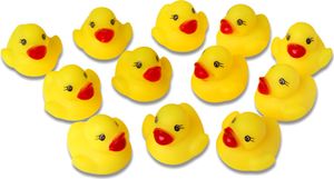 Schramm® 12 Stück Gummiente Quietsche Ente gelb ca. 3,5 cm Quietscheente Badeente Bade Ente Enten Badeenten Gummienten