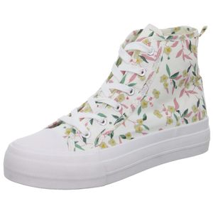 Sneakers Damen-Leinenstiefel Weiß Blumen, Farbe:weiß, EU Größe:37