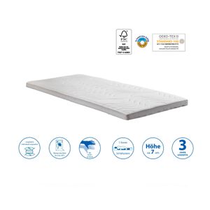 HOME DELUXE - Topper NAPPER - Viskoelastik- und Komfortschaum, 90 x 200 cm, Wendbarer Stretch-Doppeltuch-Bezug I Matratzenschoner, Viscoauflage, Matratzentopper