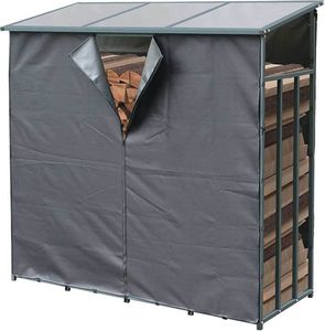 SCHMIDT security tools Schutzhülle 130x70x185cm Kaminholzregal Brennholzregal Abdeckplane Polyester Wetterschutz Front Rückwand