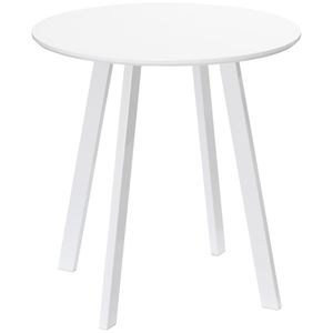 HOMCOM Jídelní stůl Kulatý kuchyňský stůl Přístavný stolek Jídelní stůl se zkosenými nohami do kuchyně Jídelna Obývací pokoj Moderní design Bílá 72 x 72 x 75 cm