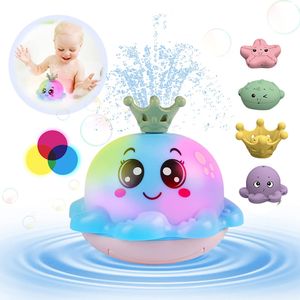 Badewannenspielzeug Baby badespielzeug,blau Oktopus Badewanne Spielzeug Automatisches Sensor Wassersprühspielzeug mit Licht Vier Wasserspritzmuster