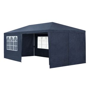 Juskys Partyzelt 3x6 m Blau mit Dach & Seitenwänden - 18 m² Sonnenschutz Outdoor