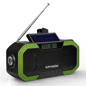 Hikeren Solar Radio, Multifunktion Tragbares Outdoor Radio Kurbelradio mit Bluetooth AM/FM Wetter Radio, Notfall SOS Alarm