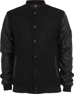 Urban Classics Oldschool College Jacket, Größe: L; Farbe: Black/Black