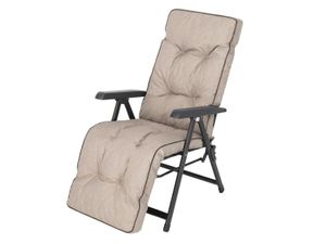 Polster Auflage für Liegestuhl Gartenliege Deckchair Kissen Liegenauflage 160x50 beige