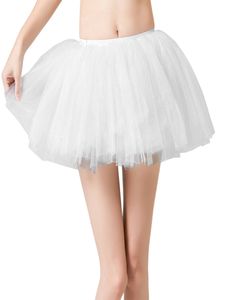 Damen Tüllröcke Plissiert Tutu Rock Dance Röcke Boho Gradient Sommer A-Linie Minirock Weiß,Größe Einheitsgröße