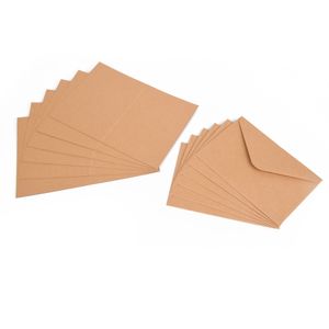 ewtshop® 100tlg. Set Kraftpapier Klappkarten und Briefumschläge aus Naturkarton