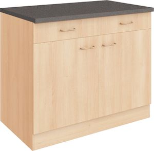 Küchen-Unterschrank 2-türig SALERNO-03 Buche Nachbildung Breite 100 cm