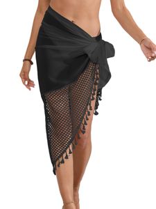 Damen Tüllröcke Asymmetrische Cover Ups Strandkleider Badeanzug Beiläufige Bademode Schwarz,Größe Einheitsgröße