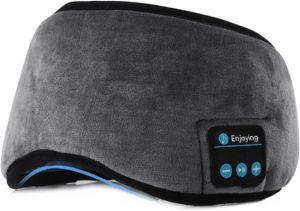 Schlafkopfhörer Bluetooth, Schlafmaske Bluetooth, Kabellose Schlafmaskenkopfhörer zum Schlafen, Waschbare Schlafbrille Lichtblockierende Augenmaske(Grau)
