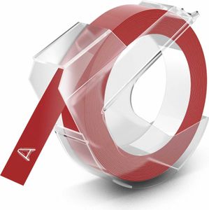 Dymo 3D Prägeband 9 mm x 3 m Plastik glänzend rot