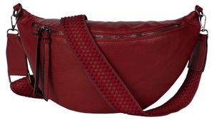 Bauchtasche  Umhängetasche Crossbody-Bag Hüfttasche Kunstleder Italy-Design RED