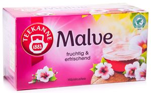 Teekanne spritziger Malve Hibiskustee wertvoller Genuss der Natur 40g