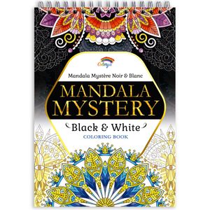 Colorya Mandala Mystery Vol.II Malbuch für Erwachsene – Entspannendes A4 Anti-Stress Ausmalbuch – Spiral Malbücher mit schwarzem Hintergrund, ohne Durchdrücken - Mandalas für Erwachsene