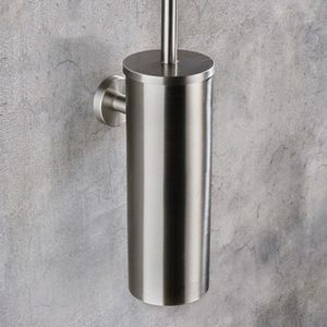 Súprava držiakov WC kefy z nehrdzavejúcej ocele Držiak WC kefy na stenu WC kefa s montážou na stenu, svetlosivá, 40 cm