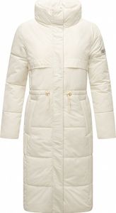 Navahoo Damen Winterjacke Winter Steppmantel Parka Mantel Outdoor Jacke warm mit gefüttert Stehkragen & Wasserabweisendes Obermaterial Recyceltes Material Off White Gr: 42 - XL
