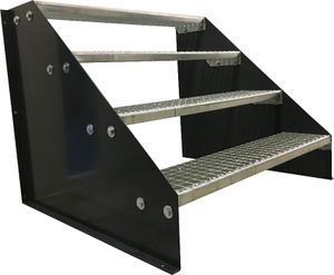 4 stufige freistehende Stahltreppe Standtreppe Breite 80cm Höhe 84cm Anthrazit