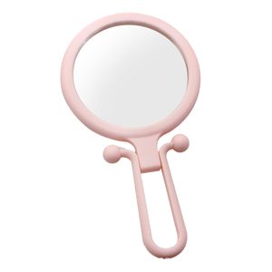 Handspiegel, Vergrößerungsspiegel mit Griff, Handspiegel Verwendung für Vergrößerung Make-up Spiegel mit Double SideRosa