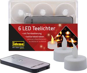 6 Idena LED-Teelichter weiß