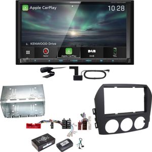 Kenwood DNX-7190DABS Android Auto Carplay DAB+ DVD Einbauset für Mazda MX-5 NC