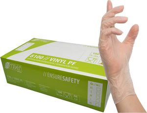 VINYL - Einmalhandschuh UNGEPUDERT mit Rollrand (Box a 100 Stk.) Gr. 10 (XL), Schutzstufe:nv, Größe:10
