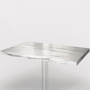 ITALIA Bistro Tischplatte | 110x70cm | Weiß Marmor | Holz | Gastro Restaurant Holztischplatte Tisch Gastronomie Stehtisch Möbel