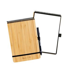 Bambook Notepad - Bambus-Holz Hardcover - A5 - Blanko - Wiederverwendbares Notizbuch, Notizblock, Reusable Notebook
