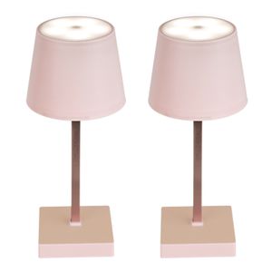 2er Set Tischleuchte mit Touchfunktion Warmweiß USB Nachttischlampe Rosa Aufladbar Helligkeit regulierbar Schreibtischlampe Dimmbar