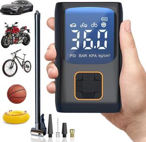 Luftpumpe Elektrische Luftpumpe, 150PSI Fahrradpumpe mit LED Licht, akku 4500mAh für Autos, Motorräder, Fahrräder, Schwimmringe, Basketbälle, Fußbälle