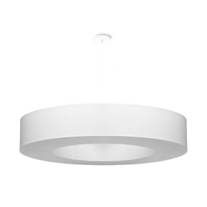 SOLLUX lighting Saturn 90 Lampe de dekorative Deckenleuchte mit by austauschbaren E27 Glühbirnen E27 8 x 60W Hergestellt aus Stahlgewebe und PVC 90 x 90 x 112 cm Blanco