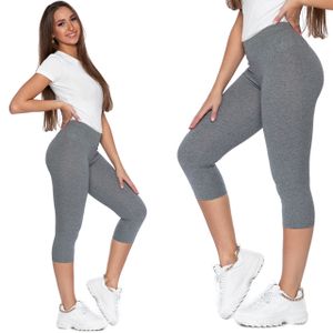 Moraj dámske 3/4 legíny fitness capri športové legíny nohavice na behanie bavlna 1100-004, grafitová, L/XL