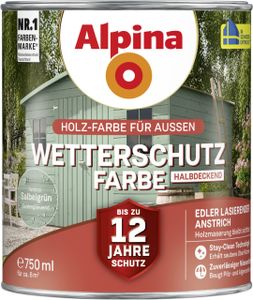 Alpina Wetterschutzfarbe halbdeckend 0,75 L salbeigrün