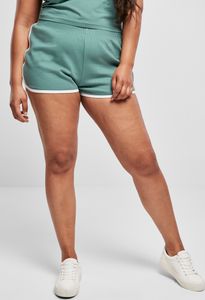 Dámske nohavice Urban Classics Ladies Organic Interlock Retro Hotpants paleleaf/white - 3XL
