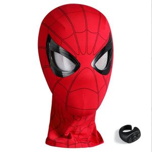 Spiderman Maske Augen Bewegliche Fernbedienung Spiderman Maske Peter Parker Halloween Cosplay Kostüm Maske Spandex Stoff Material